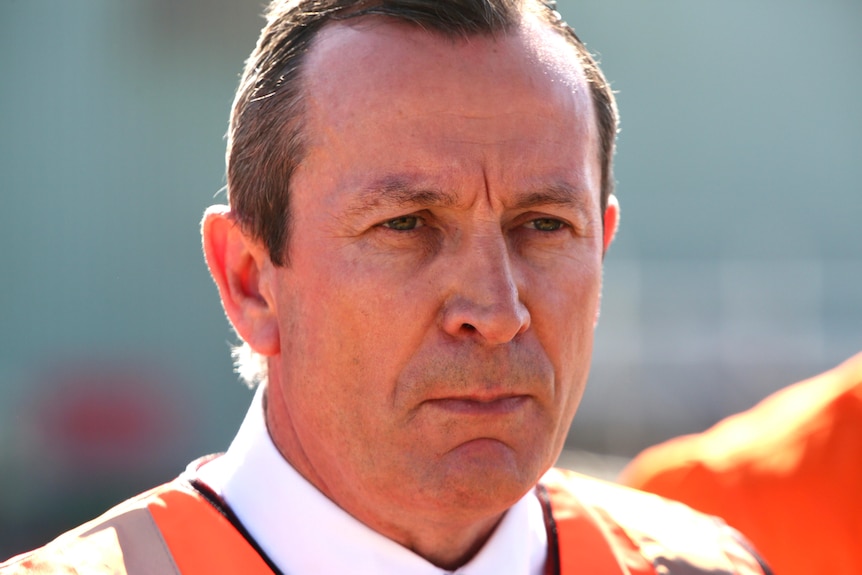 A close-up shot of WA Premier Mark McGowan's face.