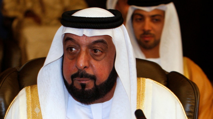 Close up of former UAE president.