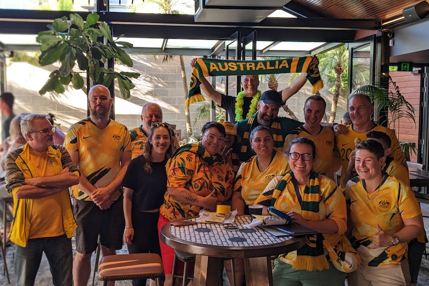 Matildas fans at a pub.