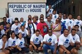 Members of the Nauru 19 and their supporters outside court.
