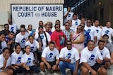 Members of the Nauru 19 and their supporters outside court.