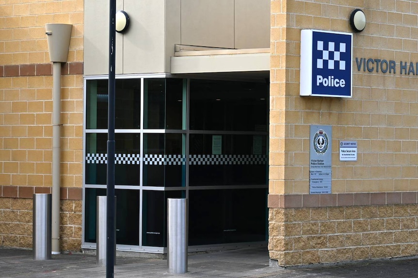 The entrance to a regional police station.