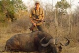 McGrath poses with dead buffalo