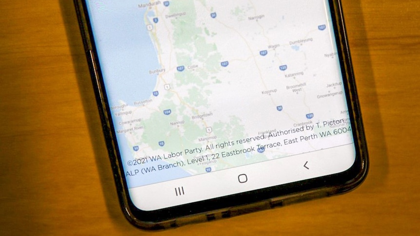 An image of a map on a phone screen.