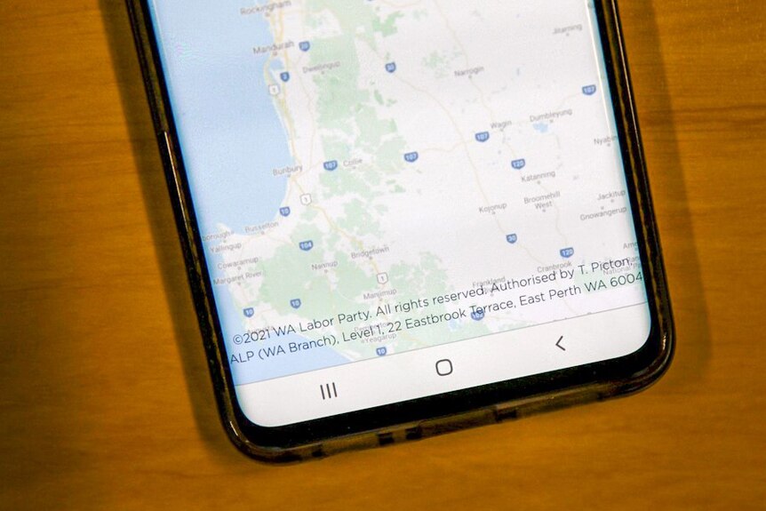 An image of a map on a phone screen.