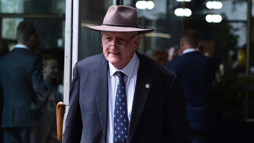 Tim Fischer at a funeral in Melbourne in 2016