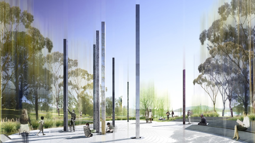The National Workers' Memorial is being built at Kings Park beside Lake Burley Griffin.