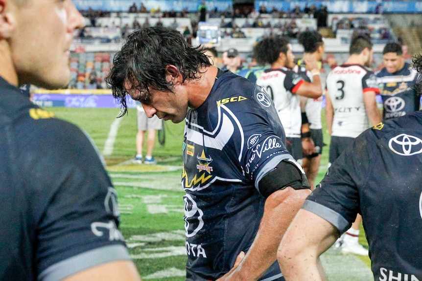 Johnathan Thurston is sad after a loss