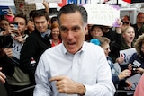 Mitt Romney greets supporters