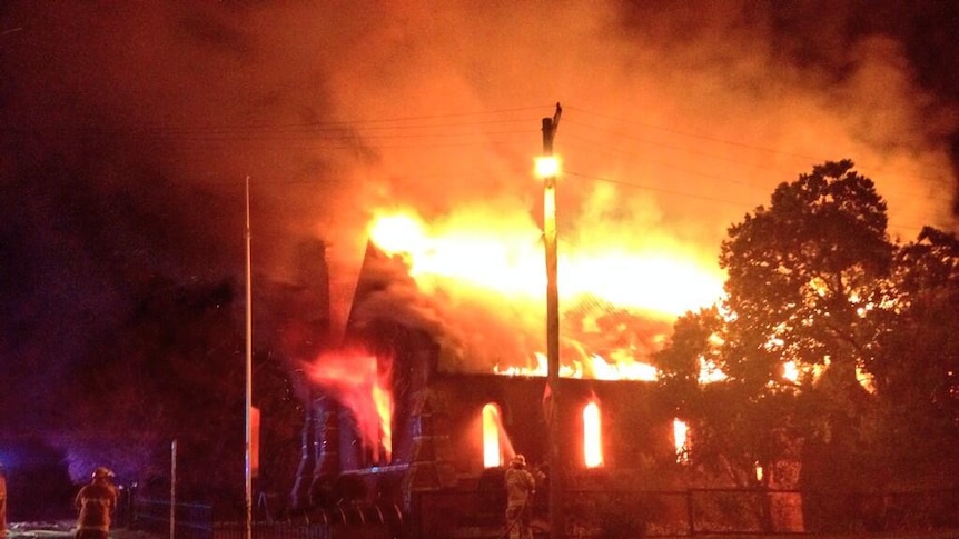 A blaze tears through the St Barnabas church in Bathurst.