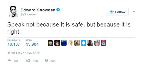 Edward Snowden on Twitter