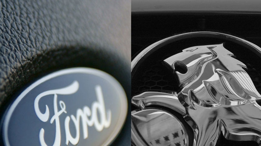 Ford logo (left) and Holden logo (right)