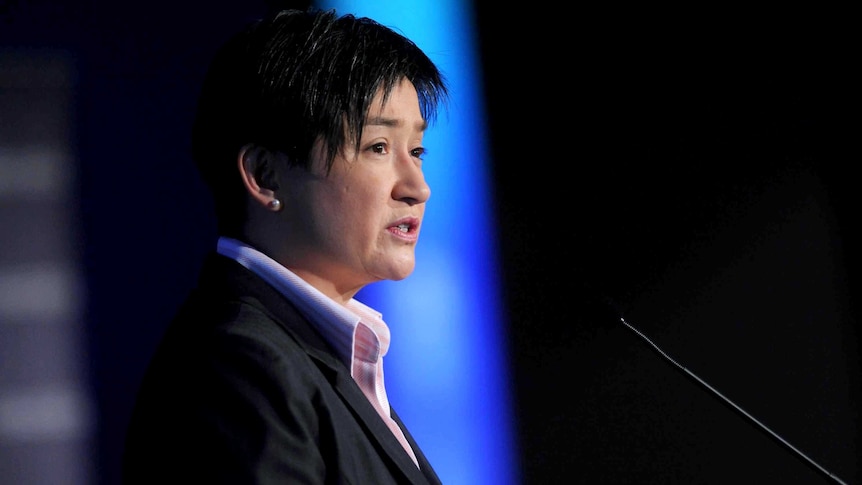 Penny Wong delivers a speech