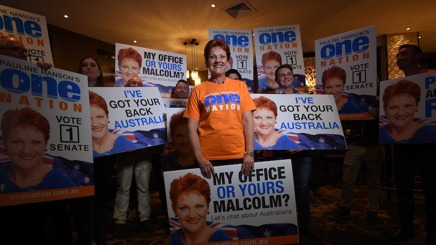 One Nation's Pauline Hanson