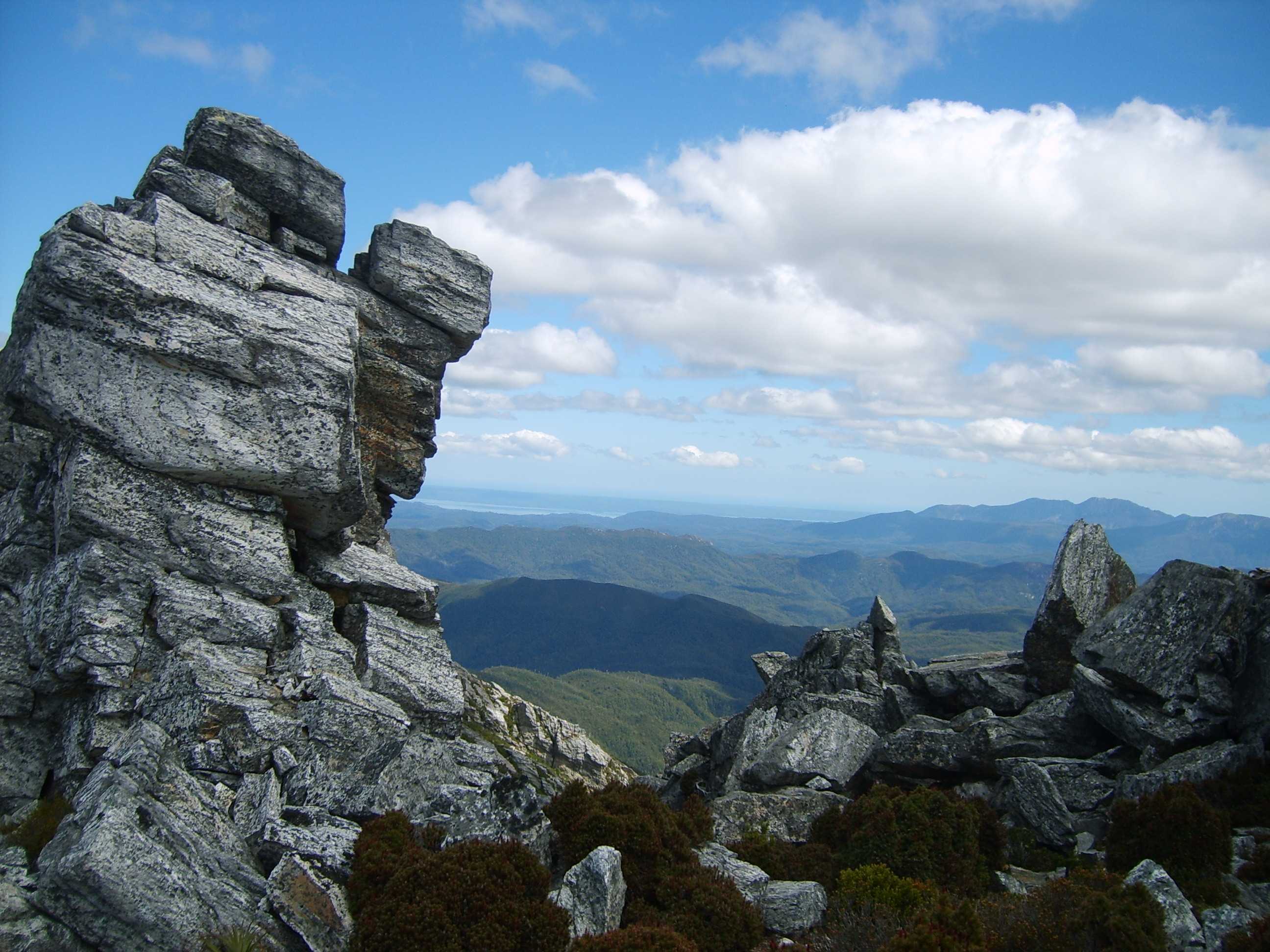 View of Tasmania's south-west near Frenchman's Cap. (not suitable for logging stories)