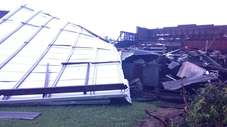 An extensively damaged property in Proserpine