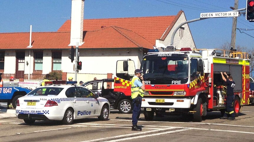 Emergency services tend to an accident involving three vehicles at Bexley.