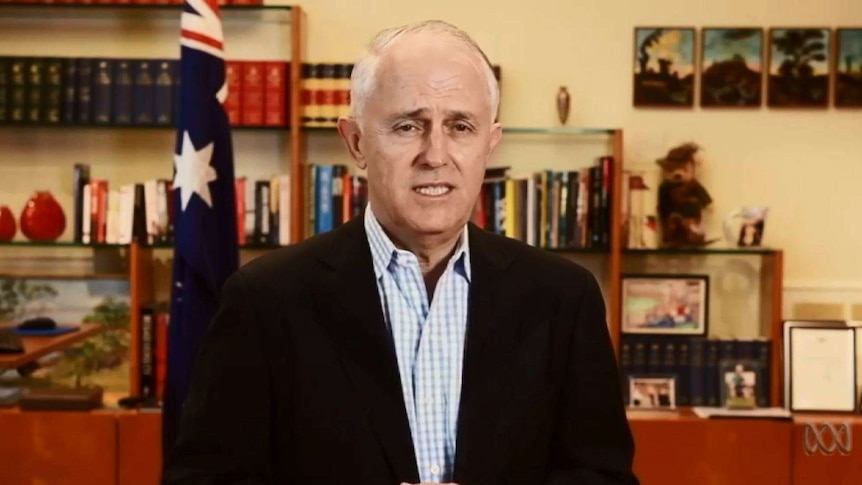 Malcolm Turnbull addresses the camera.