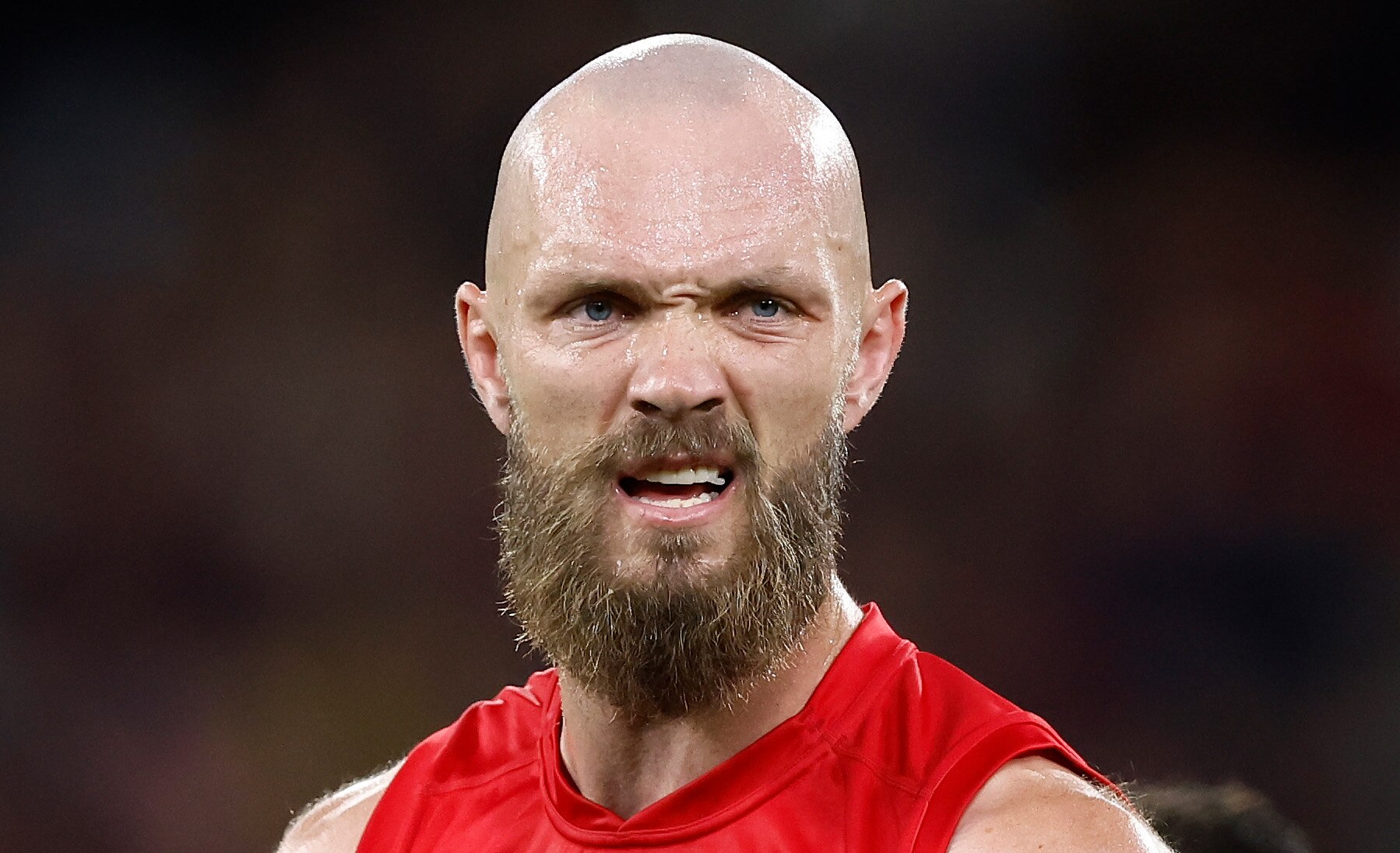 Max Gawn looks on during an AFL match.