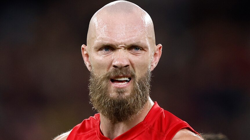 Max Gawn looks on during an AFL match.