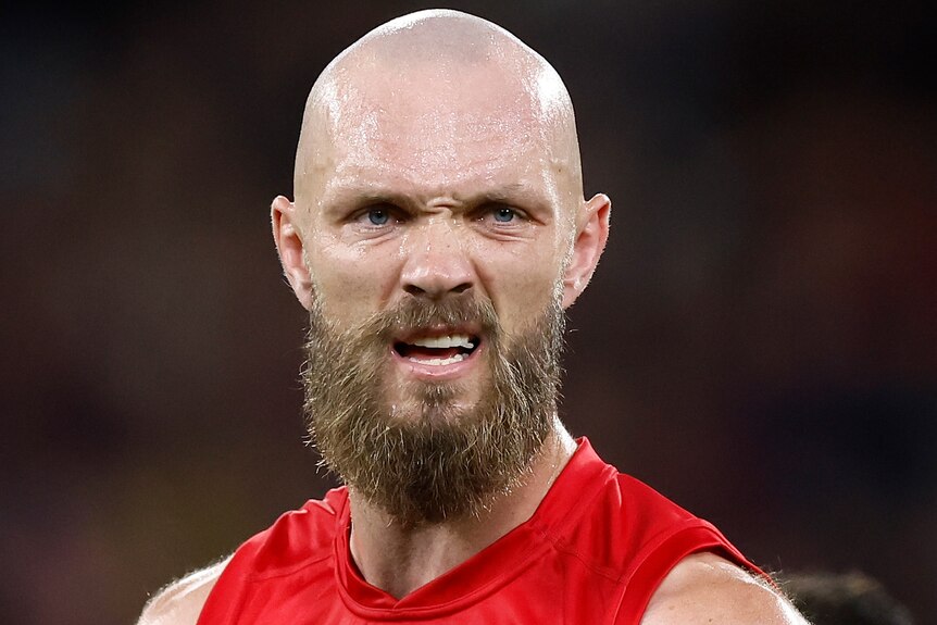 Max Gawn looks on during an AFL match.