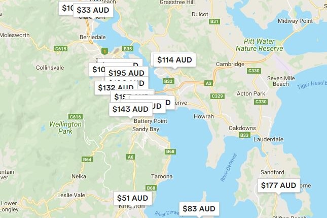 Airbnb rentals in Hobart