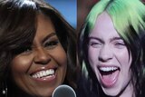 A compositie image of Former US first lady Michelle Obama and singer Billie Eilish.