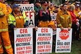 Volunteer firefighters protest in Melbourne