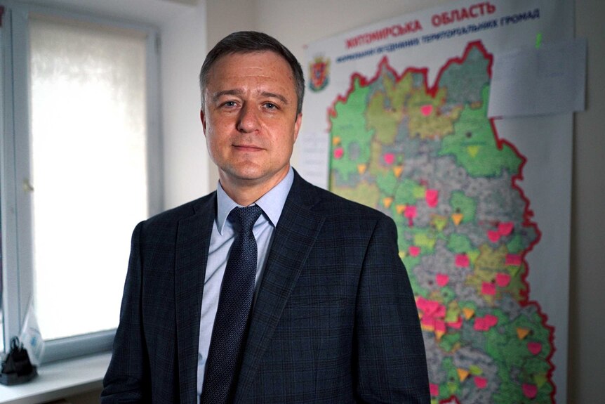 Children's Ombudsman, Nikolai Kuleba wearing a dark suit, stands looking toward the camera.