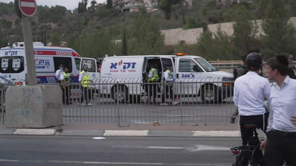 Emergency vehicles on the streets of Jerusalem.