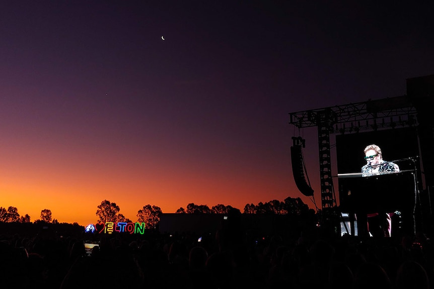 Elton John concert sunset