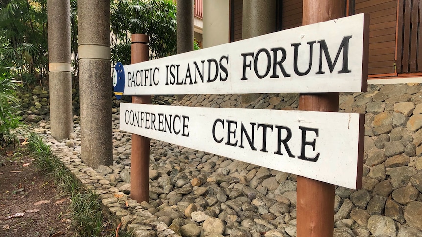 A sign denoting the Pacific Islands Forum conference centre