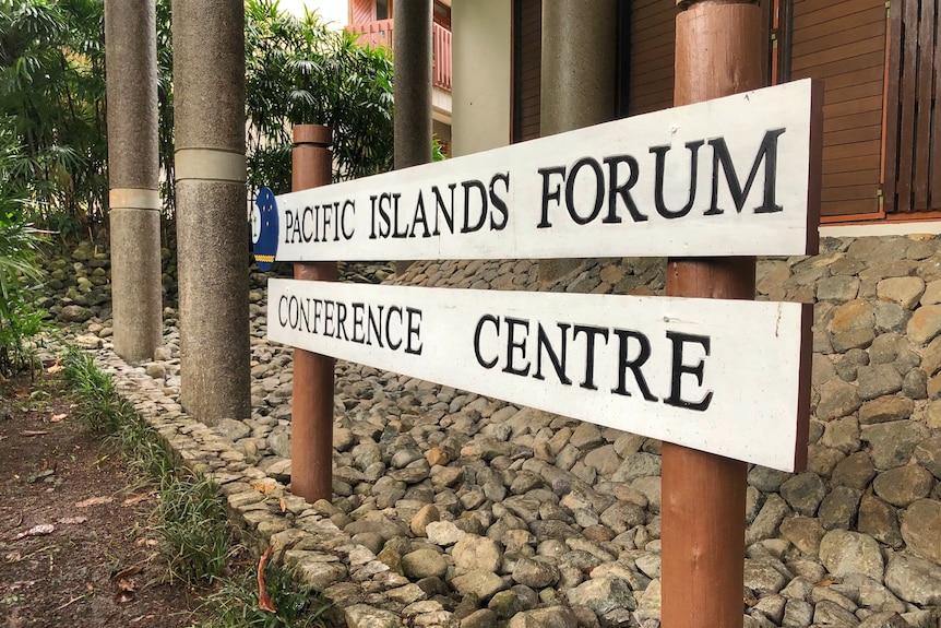 A sign denoting the Pacific Islands Forum conference centre