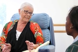 Palliative care patient, Virginia De Groot talks to a student about death and dying.