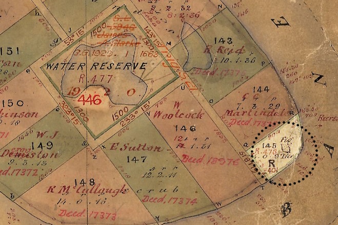 An old colour map of Fig Tree Pocket in Brisbane.