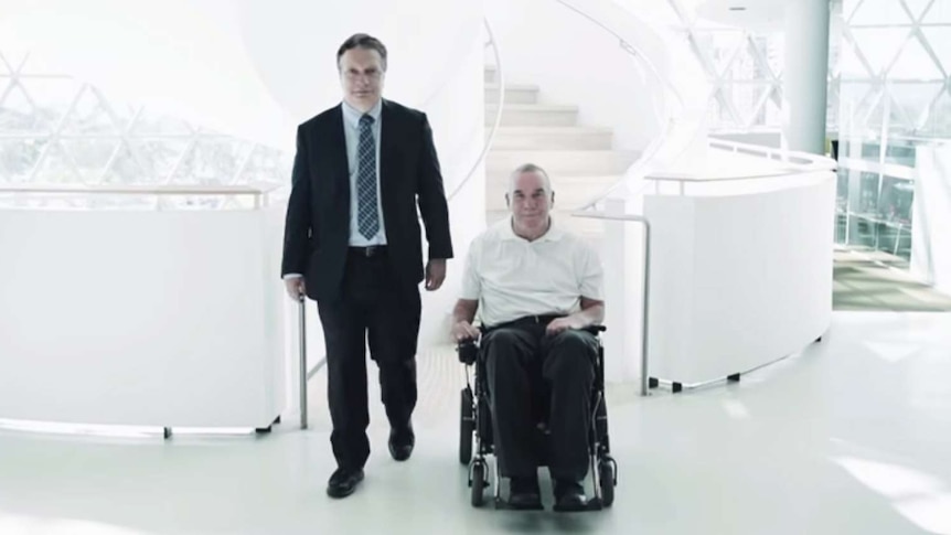 Professor Julio Licinio SAHMRI and Neil Sachse in his wheelchair