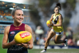 Emily Bates looks over at Monique Conti in a composite image