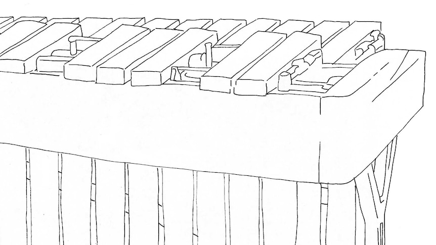 Line drawing of a concert xylophone