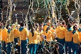 Streamers and confetti rain down on Australia's Olympic team in Sydney parade