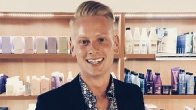CEO of failed property management company And Chill, Callum Forbes, standing in front of shelves of hair products