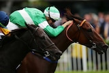 Hugh Bowman riding Fiveandahalfstar wins the Group One BMW on Golden Slipper Day at Rosehill.