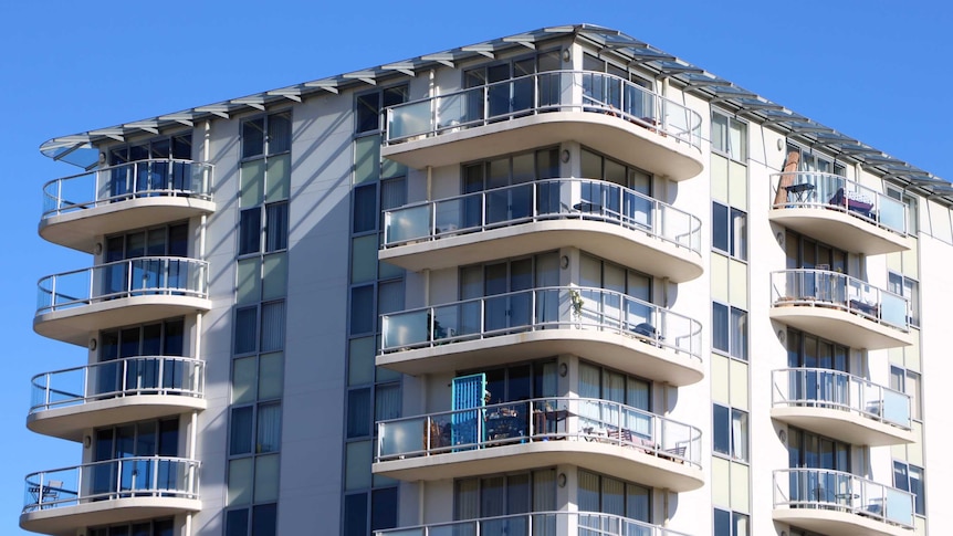 Photo showing a block of units on Northbourne Avenue in Canberra