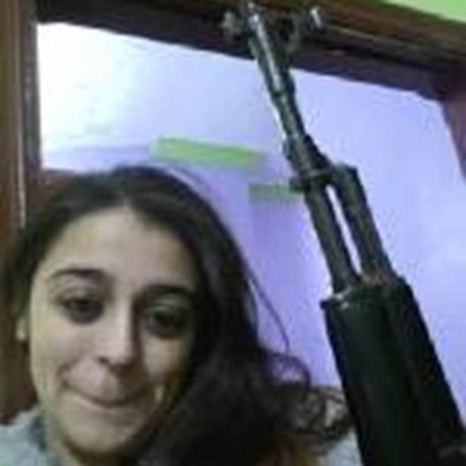 Tareena Shakil with firearm
