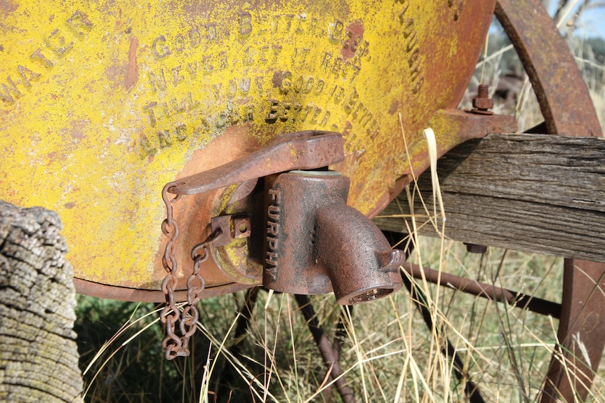 A close up of a brass tap 