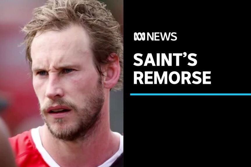 Saint's Remorse: Man in football jersey during AFL match