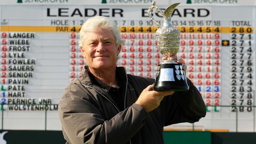 Wiebe celebrates with Senior Open trophy