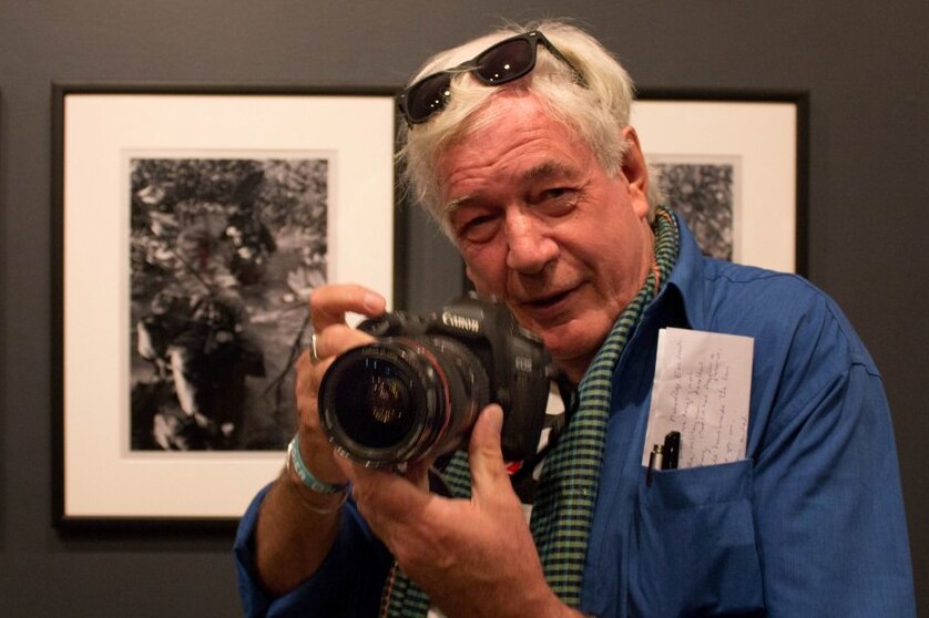 Tim Page during a visit to Townsville for the opening of an exhibition of his photographs of the Vietnam War