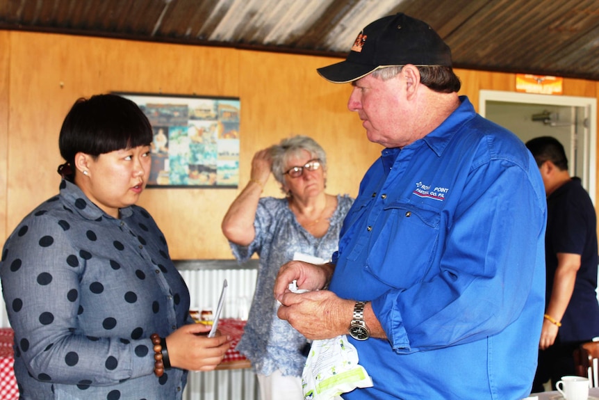 A close shot of Viv Oldfield and Vivian Zhang talking