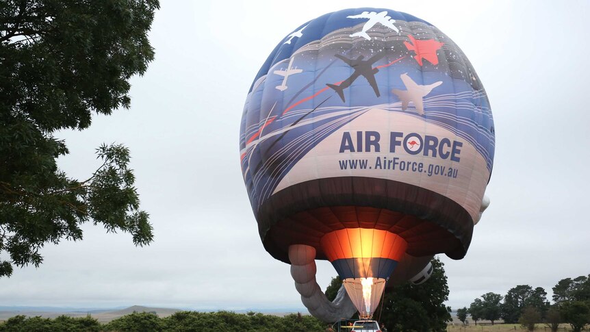 RAAF fighter helmet hot air balloon
