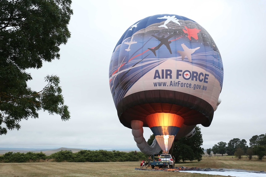 RAAF fighter helmet hot air balloon
